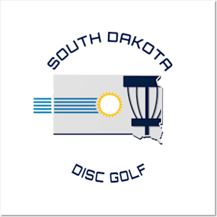 South Dakota Disc Golf - State Shape Light Posters and Art